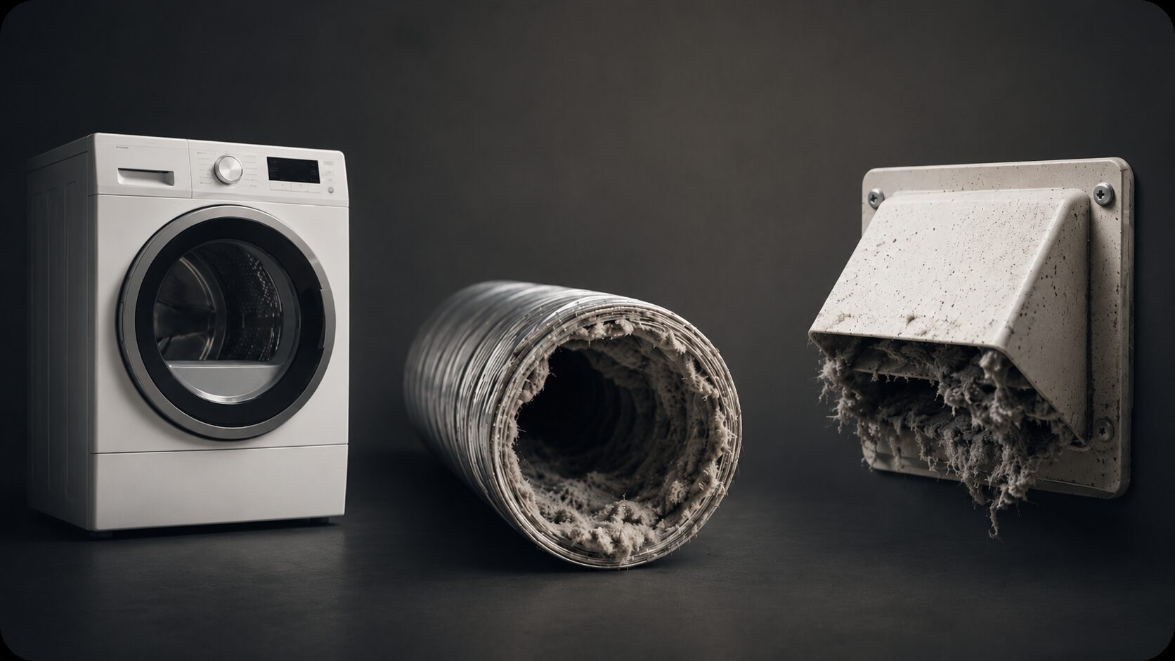 Dryer, Ducting and Vent with lint
